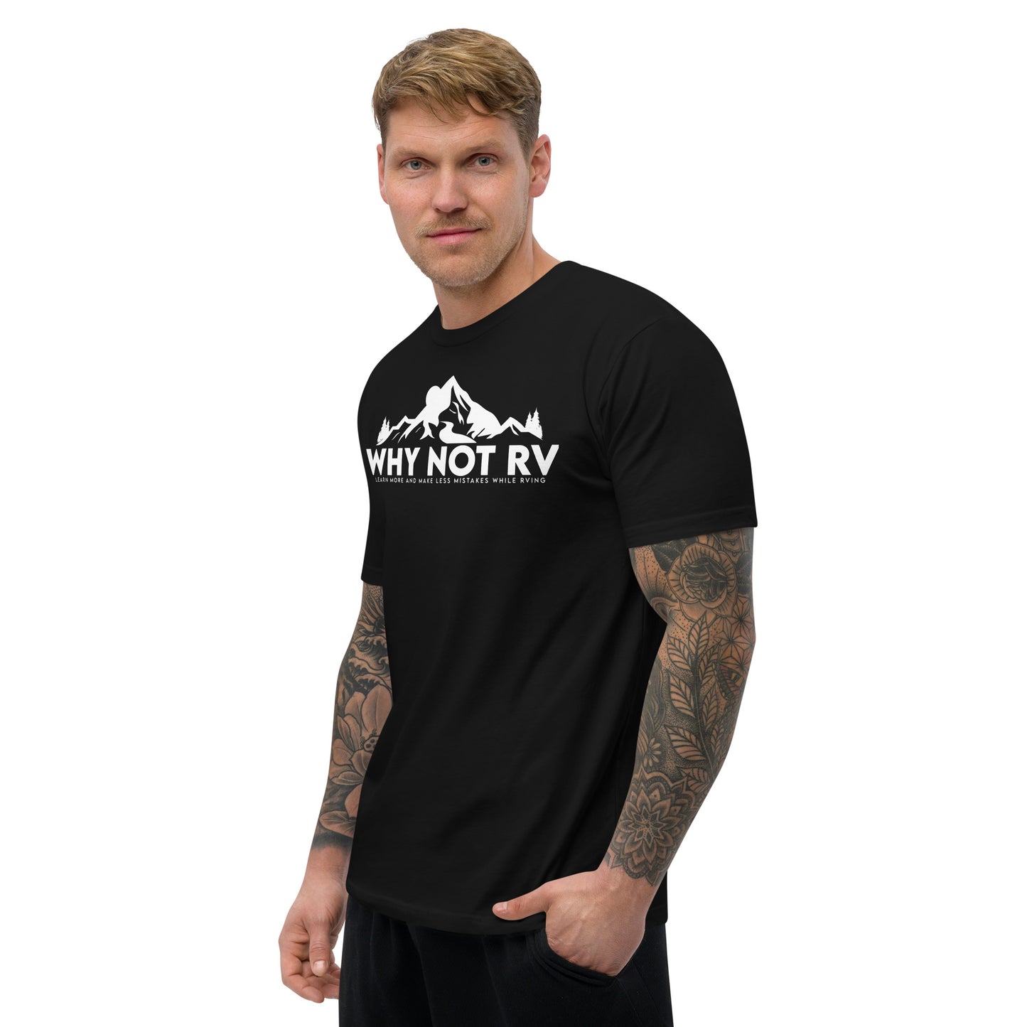 Why Not RV Learn logo Fitted Short Sleeve T-shirt