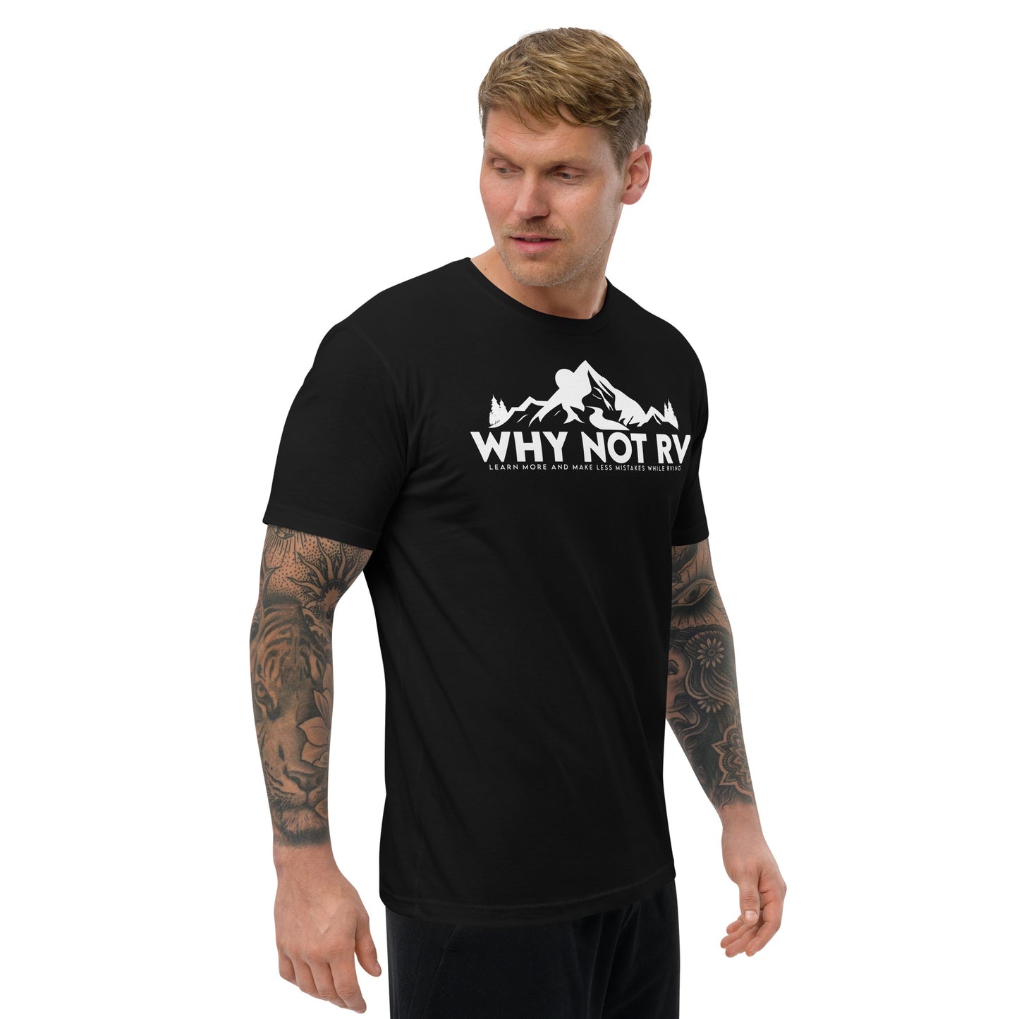 Why Not RV Learn logo Fitted Short Sleeve T-shirt