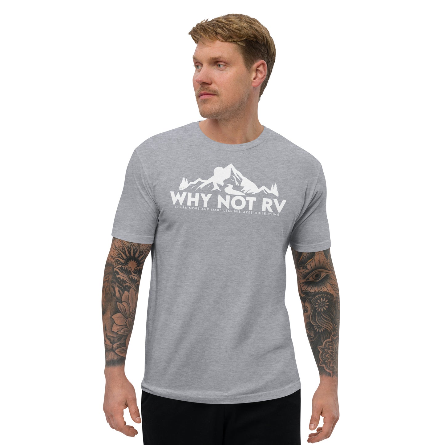 Why Not RV Learn logo Fitted Short Sleeve T-shirt