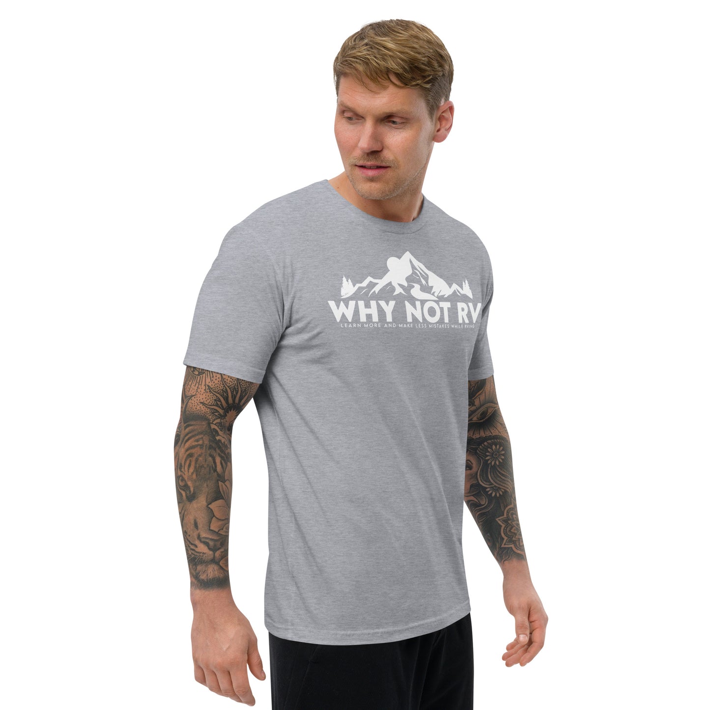 Why Not RV Learn logo Fitted Short Sleeve T-shirt