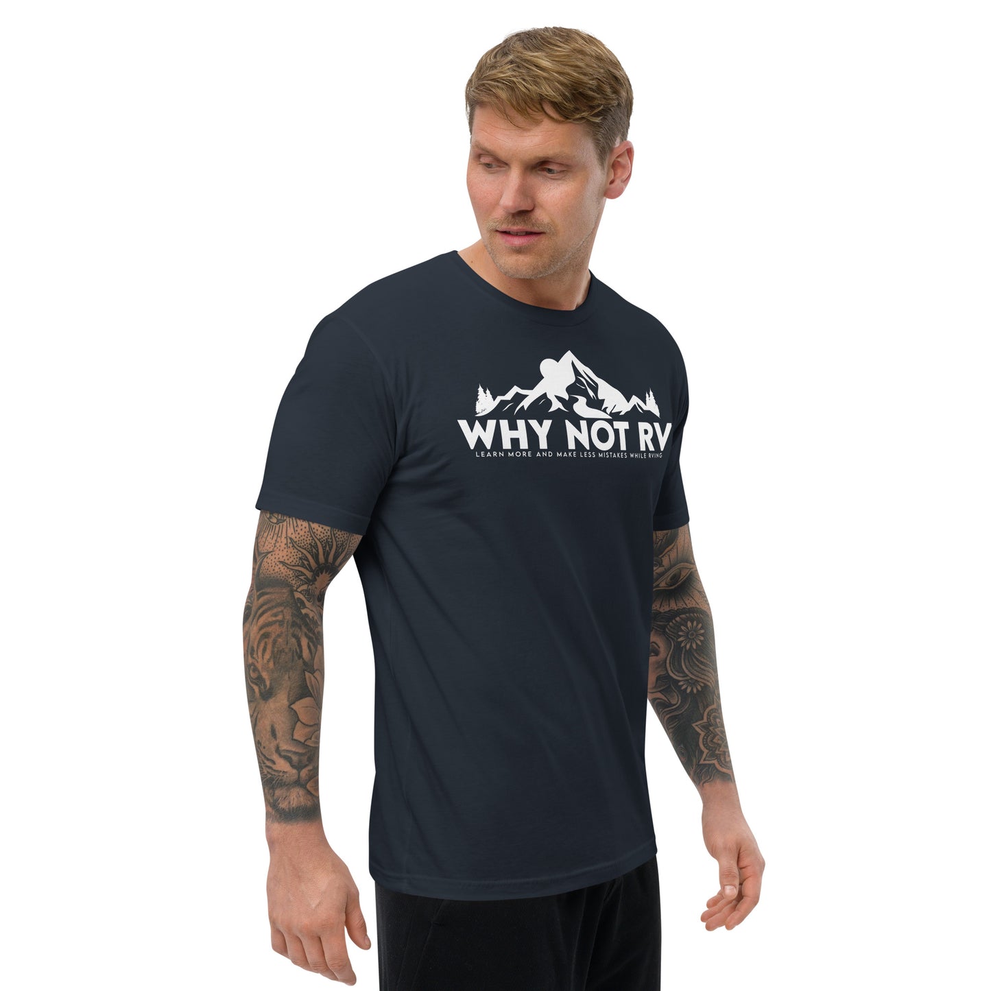 Why Not RV Learn logo Fitted Short Sleeve T-shirt