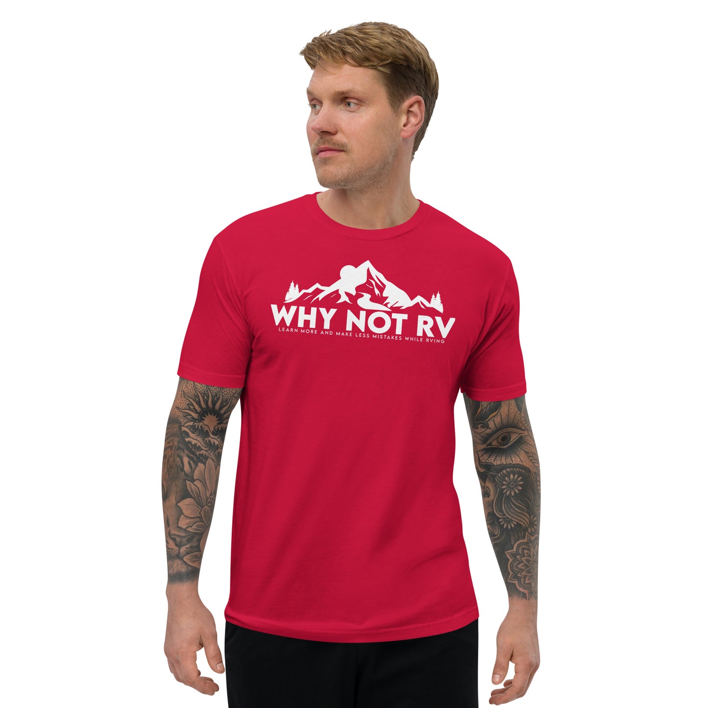 Why Not RV Learn logo Fitted Short Sleeve T-shirt