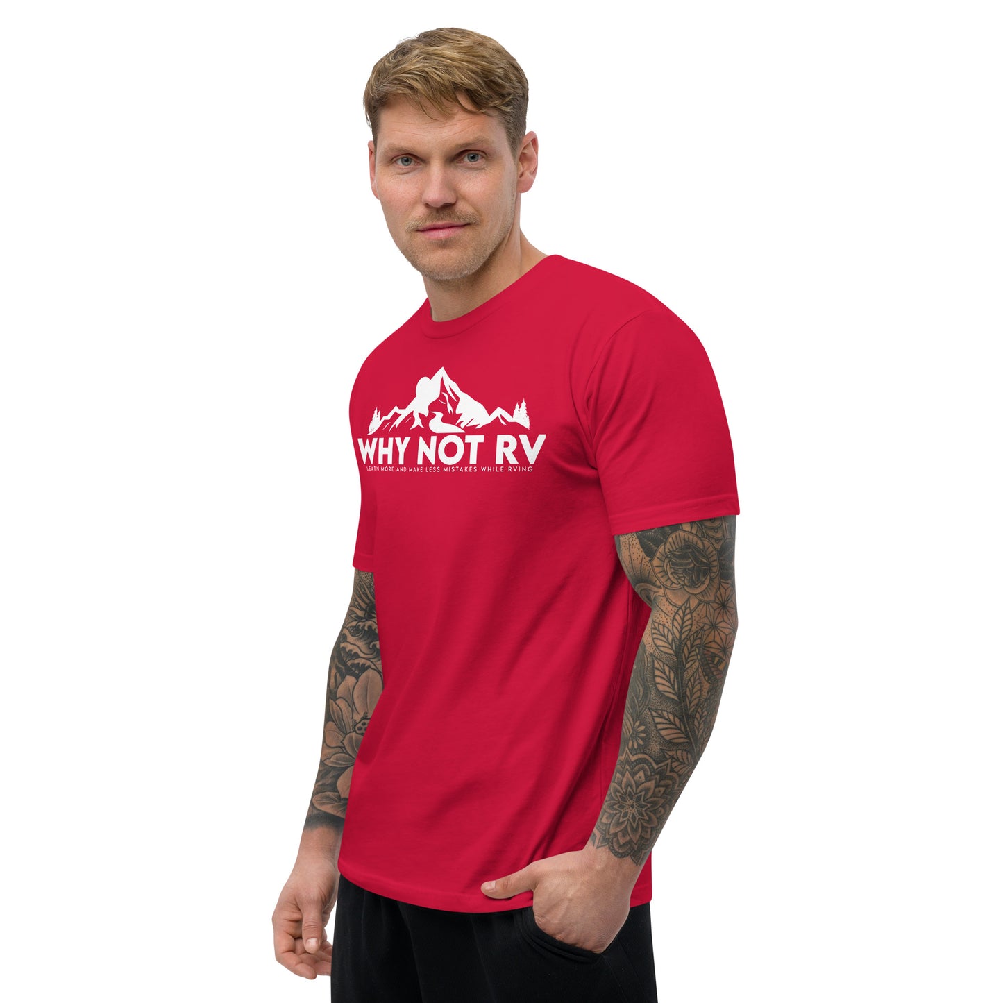 Why Not RV Learn logo Fitted Short Sleeve T-shirt