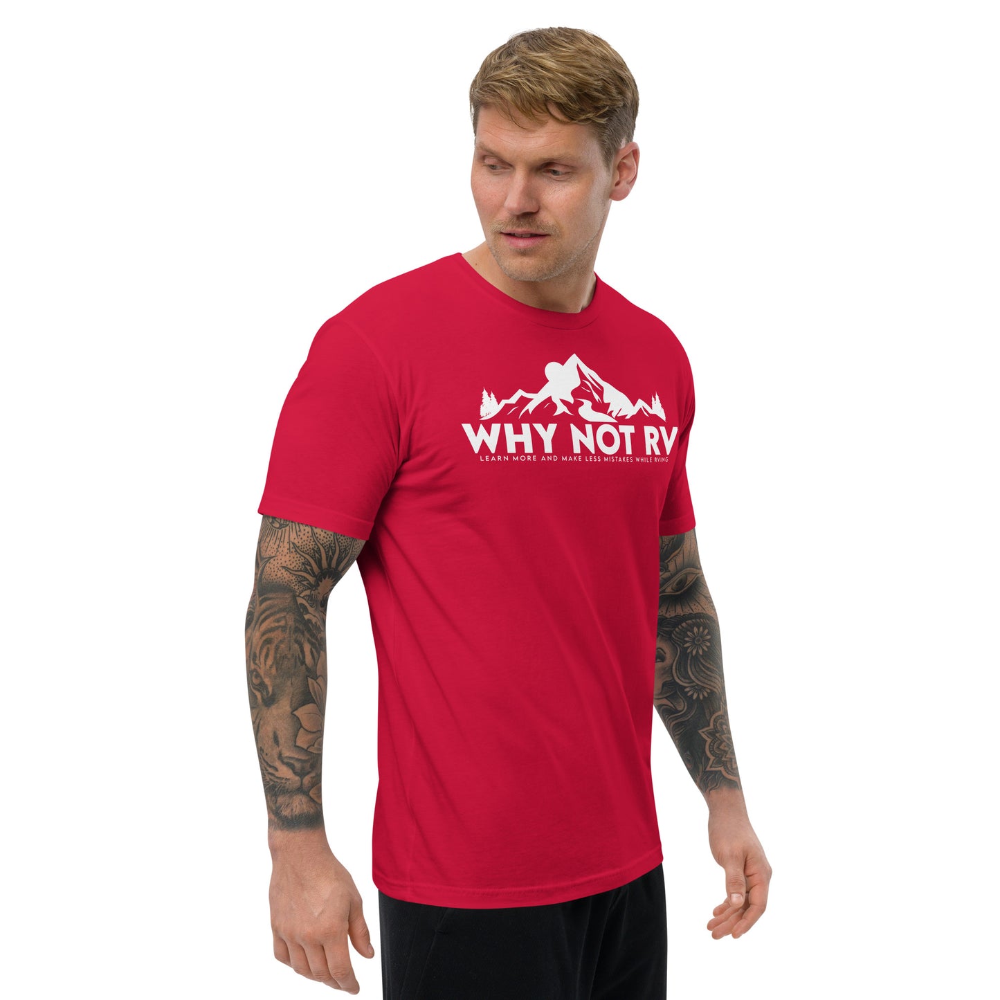 Why Not RV Learn logo Fitted Short Sleeve T-shirt