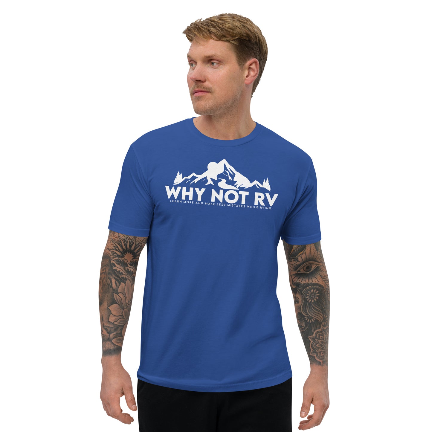 Why Not RV Learn logo Fitted Short Sleeve T-shirt