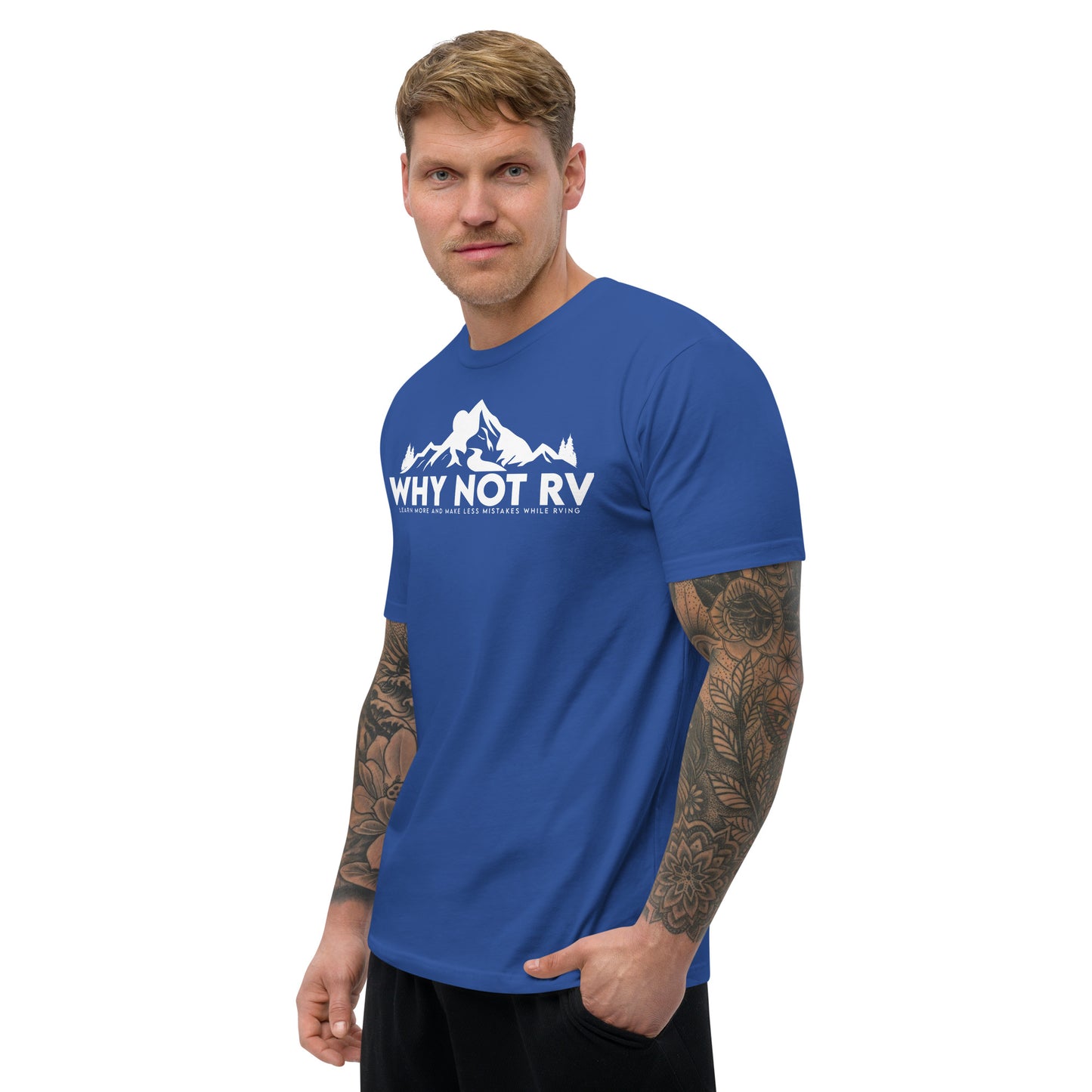 Why Not RV Learn logo Fitted Short Sleeve T-shirt