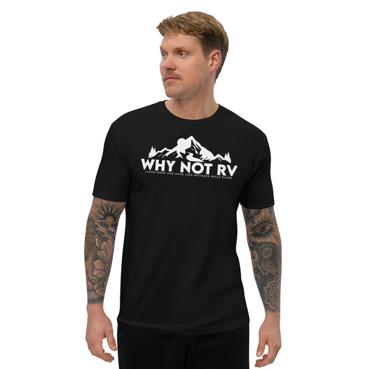 Why Not RV Learn logo Fitted Short Sleeve T-shirt