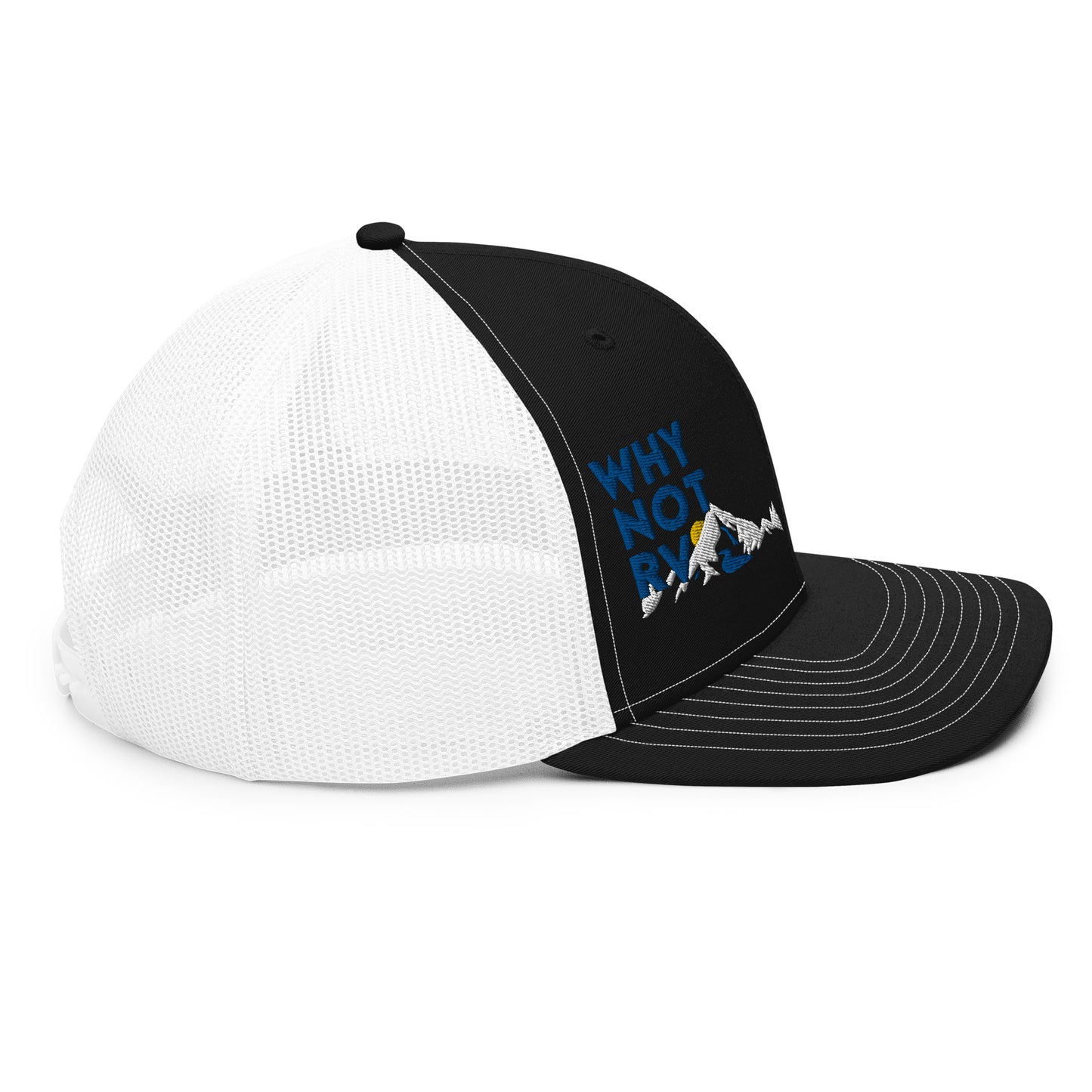 Why Not RV Stacked white logo Trucker Cap